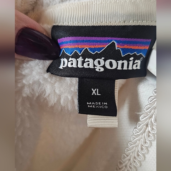 Patagonia Womens Re-tool Snap T  Cream Fleece Pullover - Picture 8 of 9